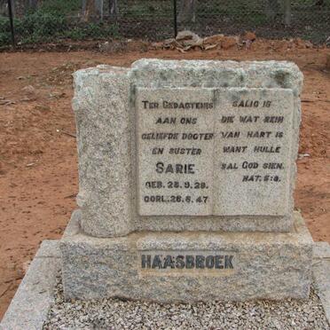 HAASBROEK Sarie 1929-1947