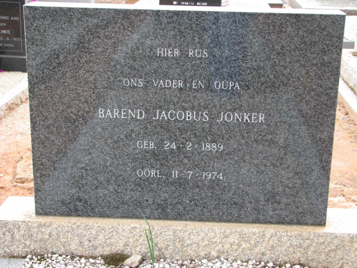 JONKER Barend Jacobus 1889-1974