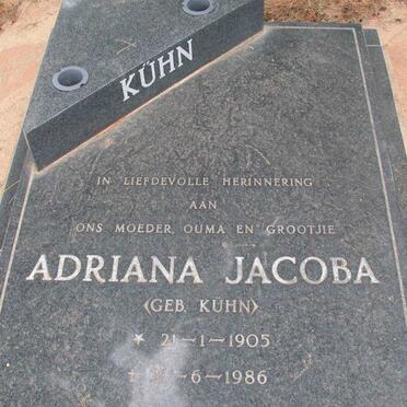 KÜHN Adriana Jacoba nee KÜHN 1905-1986