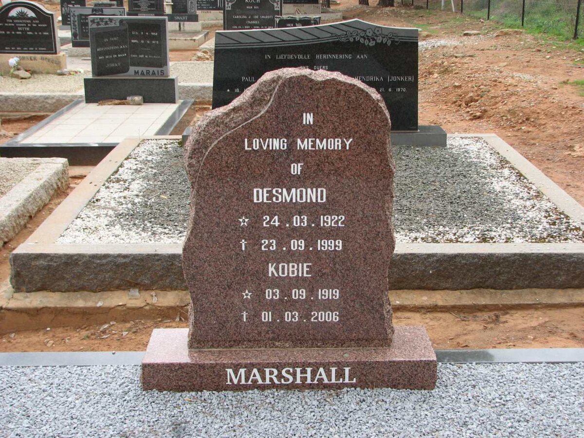 MARSHALL Desmond 1922-1999 &amp; Kobie 1919-2006