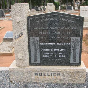 MOELICH Petrus Daniel 1892-1954 &amp; Gertruida Jacomina 1900-1994