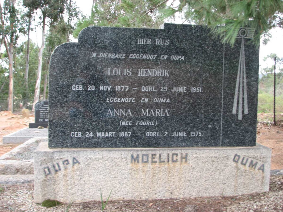 MOELICH Louis Hendrik 1877-1951 &amp; Anna Maria FOURIE 1887-1975
