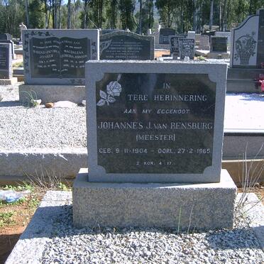 RENSBURG Johannes, J. van 1904-1965