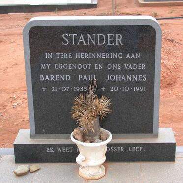 STANDER Barend Paul Johannes 1935-1991