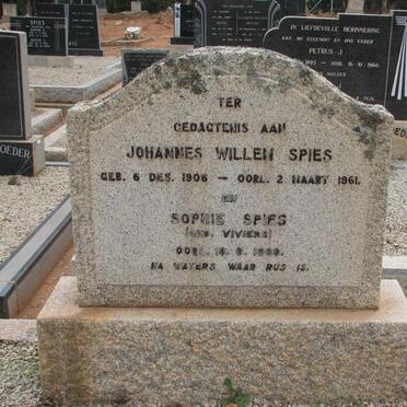 SPIES Johannes Willem 1906-1961 &amp; Sophie VIVIERS -19??