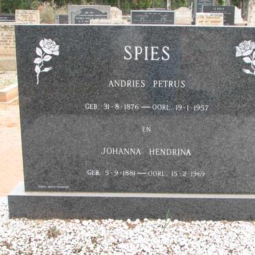 SPIES Andries Petrus 1876-1957 &amp; Johanna Hendrina 1881-1969