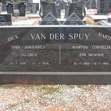 SPUY Dirk Johannes Jacobus, van der 1909-1978 &amp; Martha Cornelia OELOFSEN 1928-1983