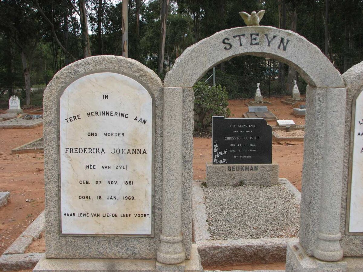 STEYN Frederika Johanna nee VAN ZYL 1881-1969
