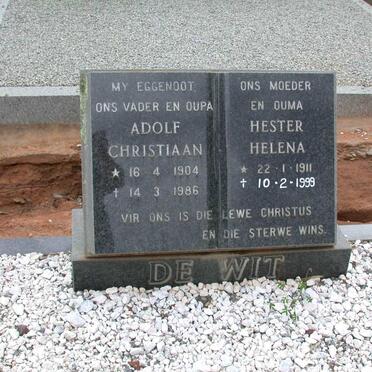 WIT Adolf Christiaan, de 1904-1986 &amp; Hester Helena 1911-1999