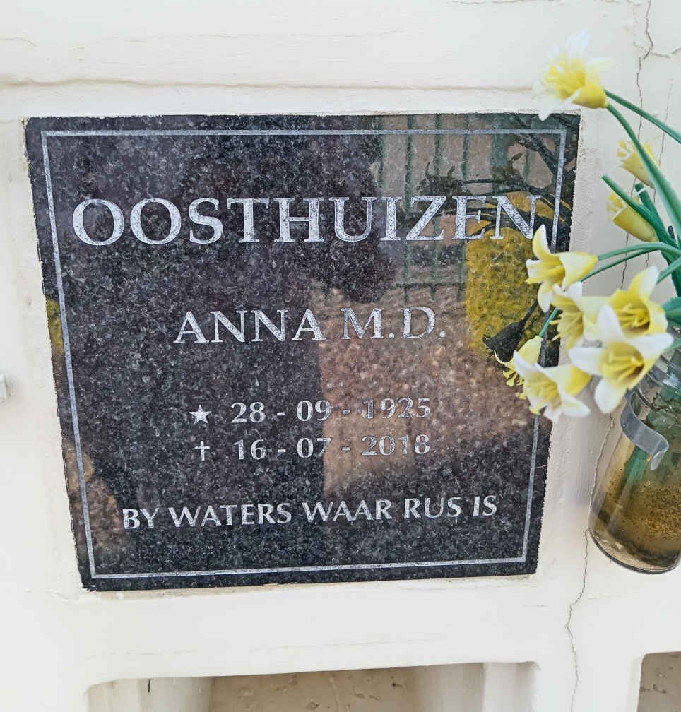 OOSTHUIZEN Anna M.D. 1925-2018