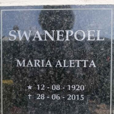 SWANEPOEL Maria Aletta 1920-2015