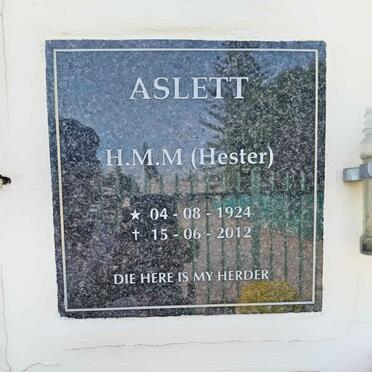 ASLETT H.M.M. 1924-2012
