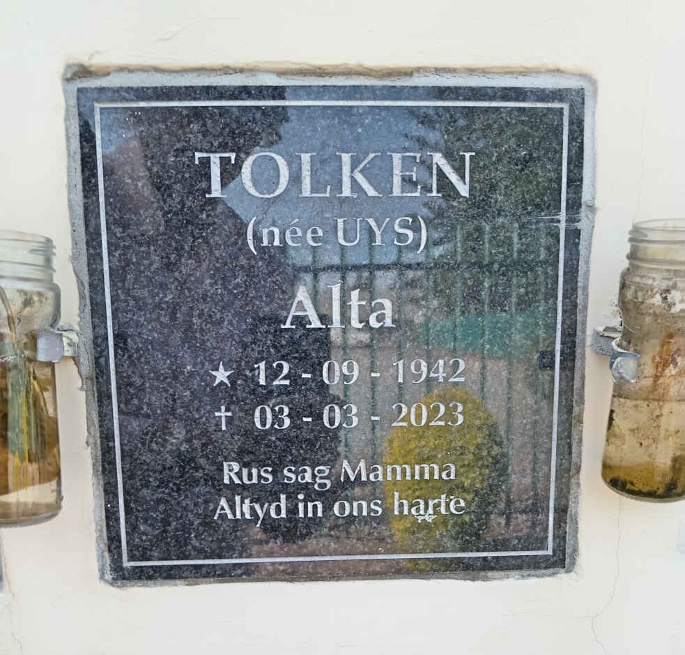 TOLKEN Alta nee UYS 1942-2023