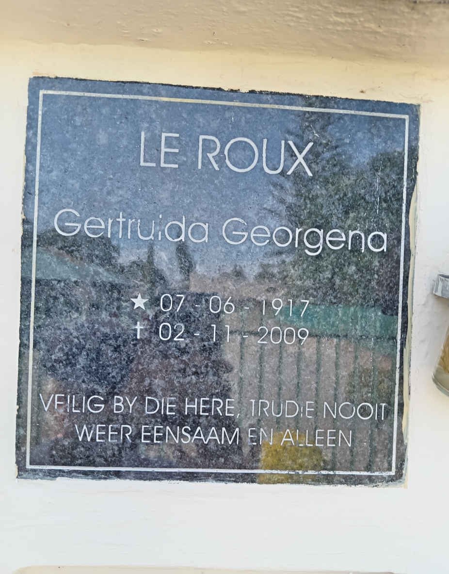 ROUX Gertruida Georgena, le 1917-2009