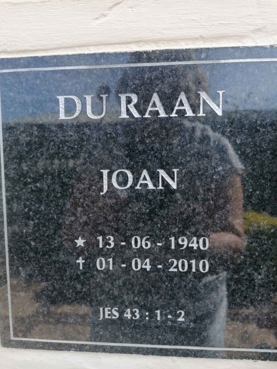RAAN Joan, du 1940-2010
