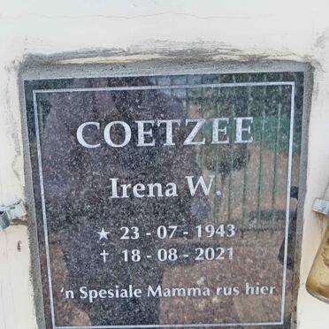 COETZEE Irena W. 1943-2021