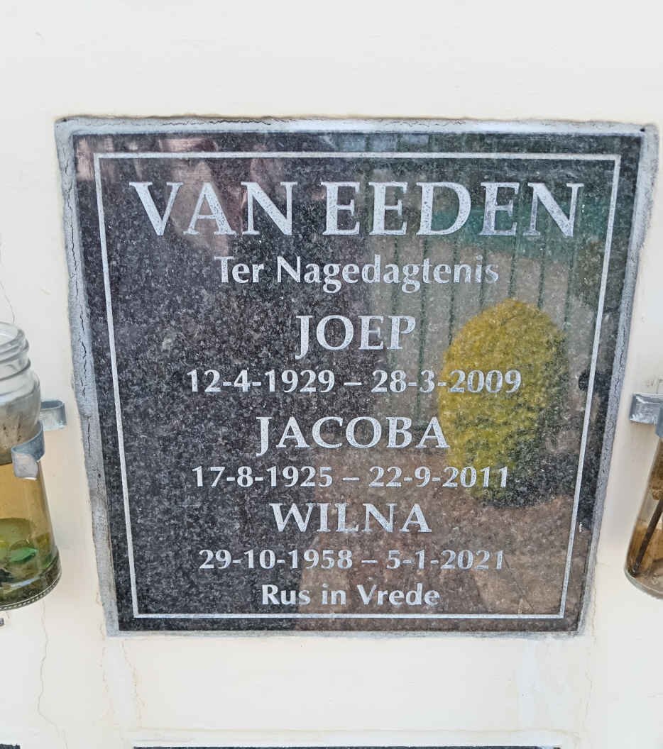 EEDEN Joep, van 1929-2009 & Jacoba 1925-2011 :: EEDEN Wilna, van 1958-2021