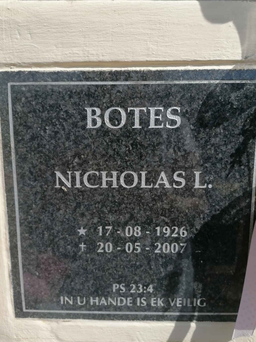 BOTES Nicholas L. 1926-2007