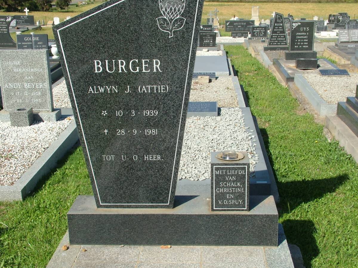 BURGER Alwyn J. 1939-1981