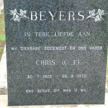 BEYERS C.F. 1922-1970