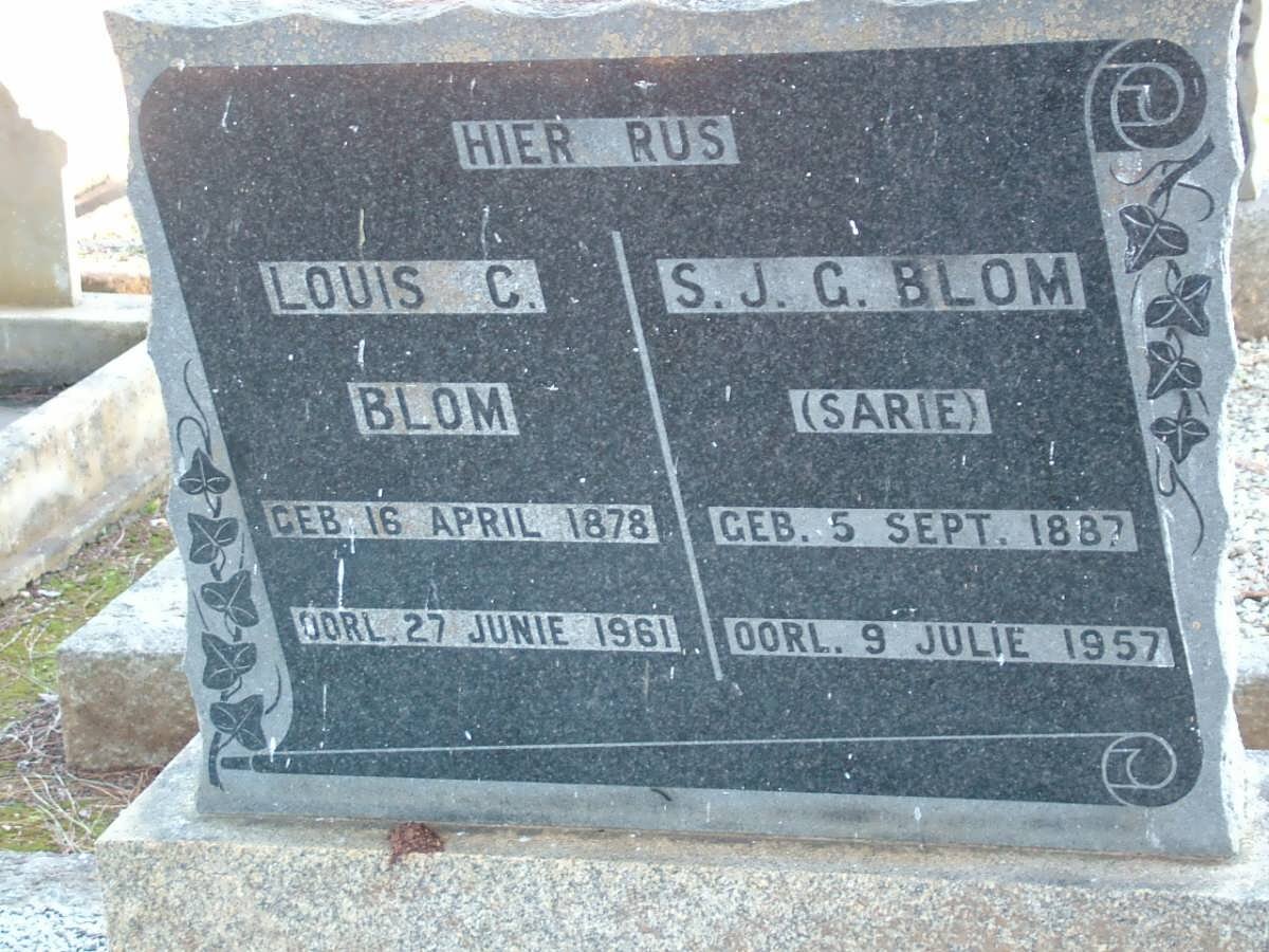 BLOM Louis C. 1878-1961 &amp; S.J.G. 1887-1957