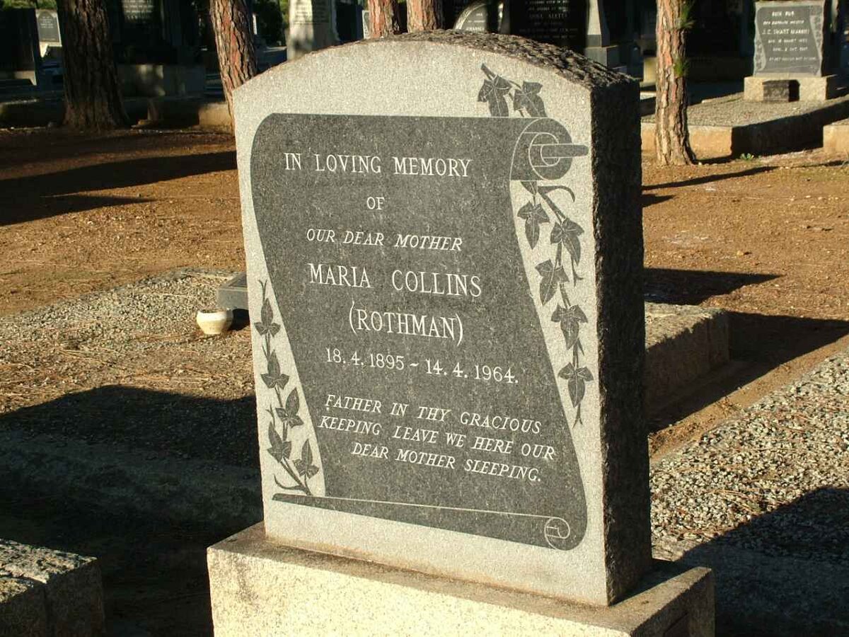 COLLINS Maria nee ROTHMAN 1895-1964