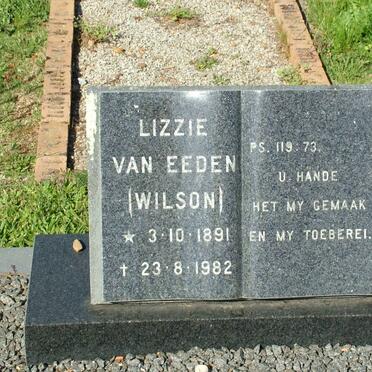 EEDEN Lizzie, van nee WILSON 1891-1982
