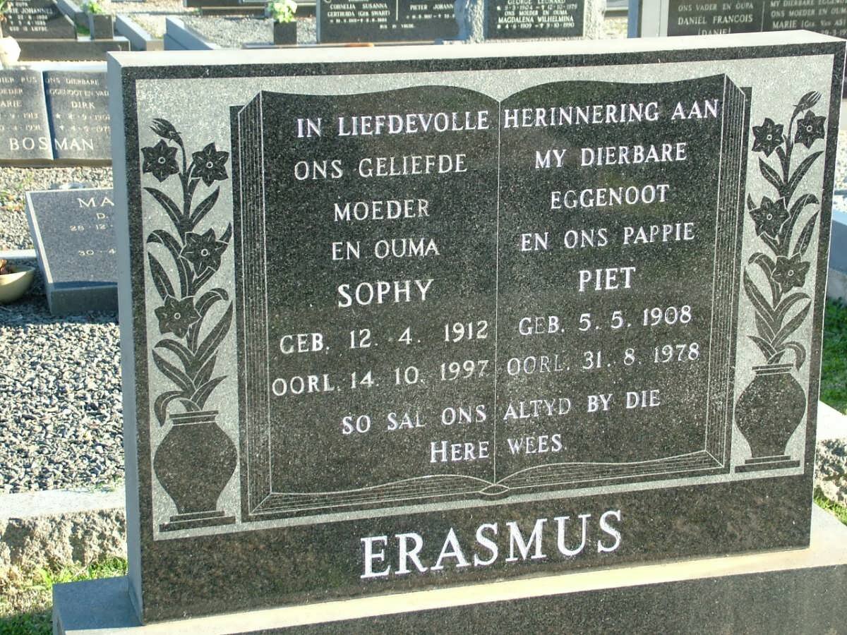 ERASMUS Piet 1908-1978 &amp; Sophy 1912-1997