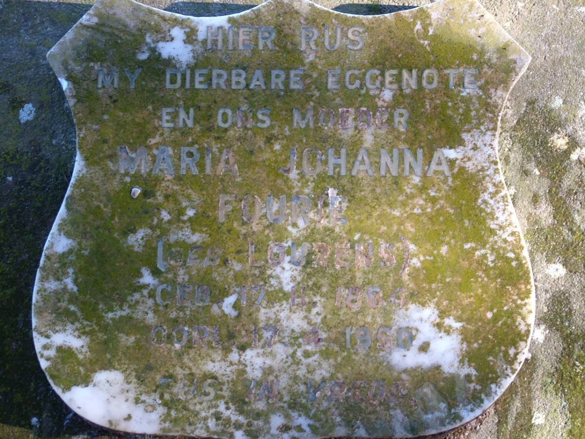 FOURIE Maria Johanna nee LOURENS 1884-1950