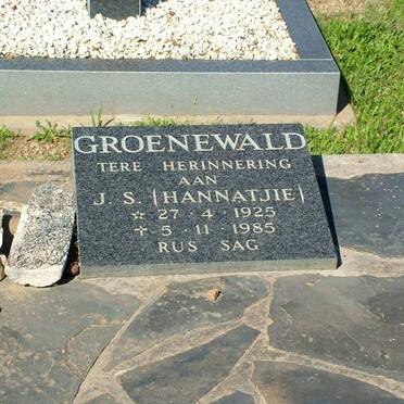 GROENEWALD J.S. 1925-1985