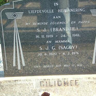 GILIOMEE S.J. 1919-1961 &amp; S.J.G. 1920-1976