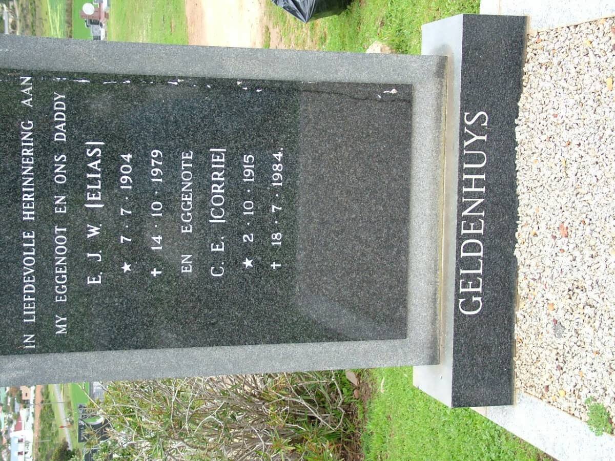 GELDENHUYS E.J.W. 1904-1979 &amp; C.E. 1915-1984