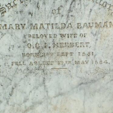 HERBERT Mary Matilda nee BAUMANN 1851-1884 :: HERBERT Maria -190?