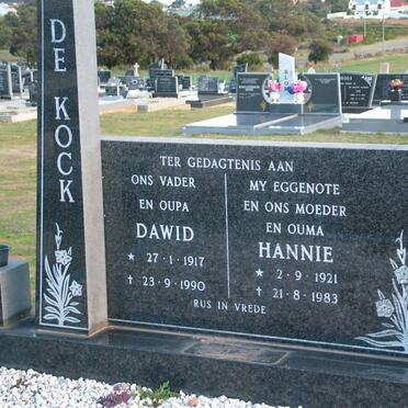 KOCK Dawid, de 1917-1990 &amp; Hannie 1921-1983