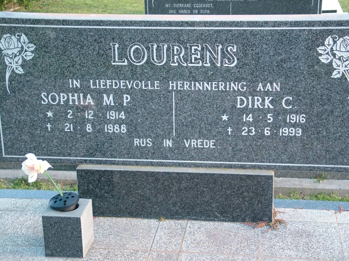LOURENS Dirk C. 1916-1999 &amp; Sophia M.P. 1914-1988
