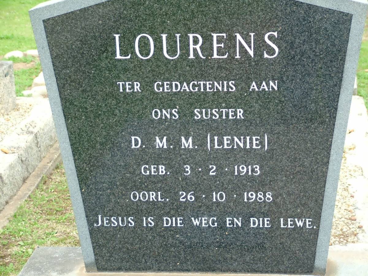 LOURENS D.M.M. 1913-1988