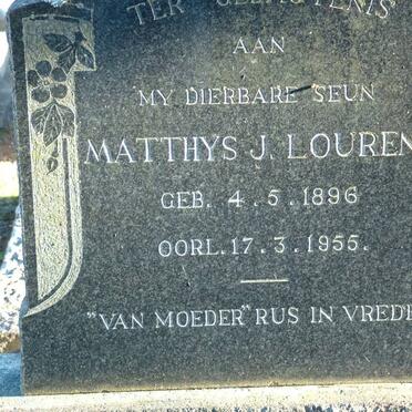 LOURENS Matthys J. 1896-1955