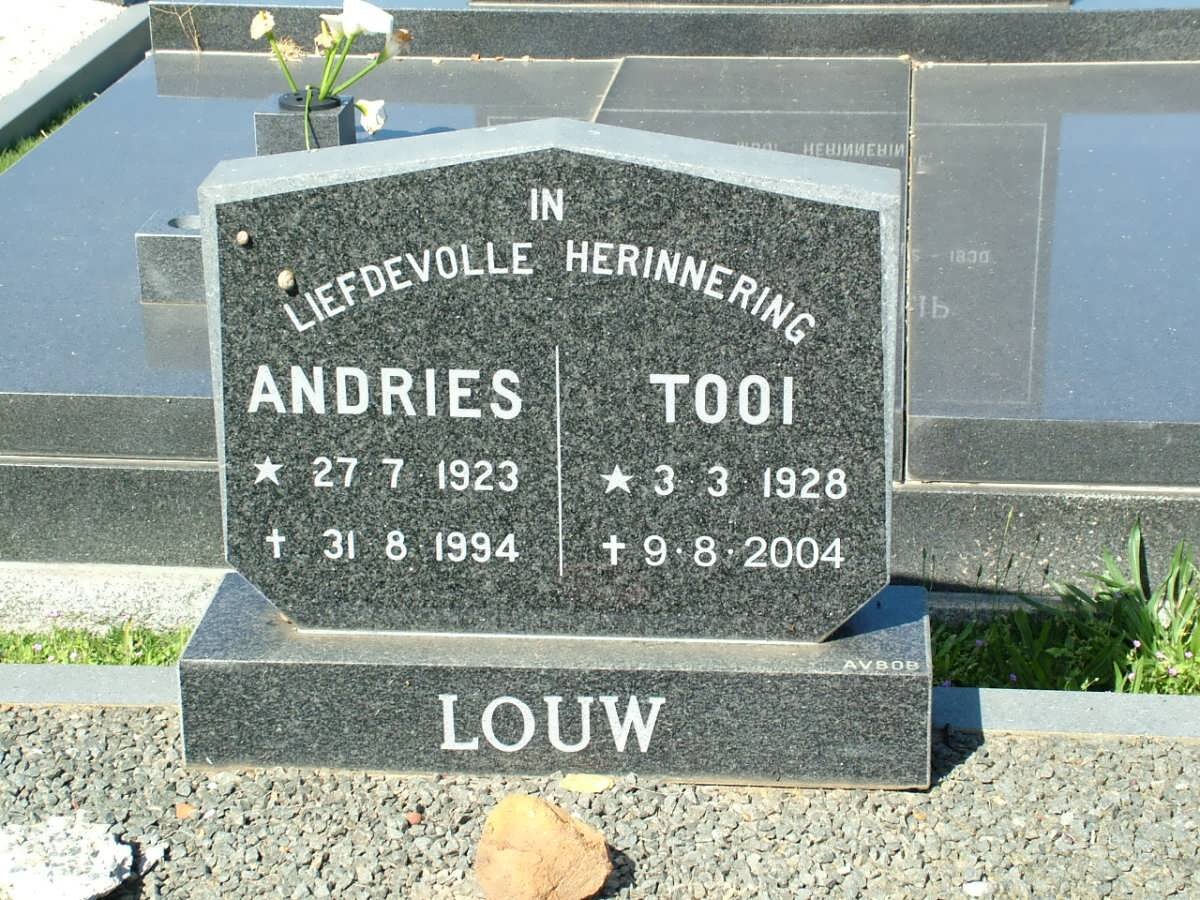 LOUW Andries 1923-1994 &amp; Tooi 1928-2004