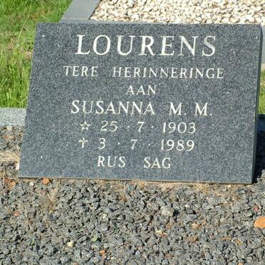LOURENS Susanna M.M. 1903-1989