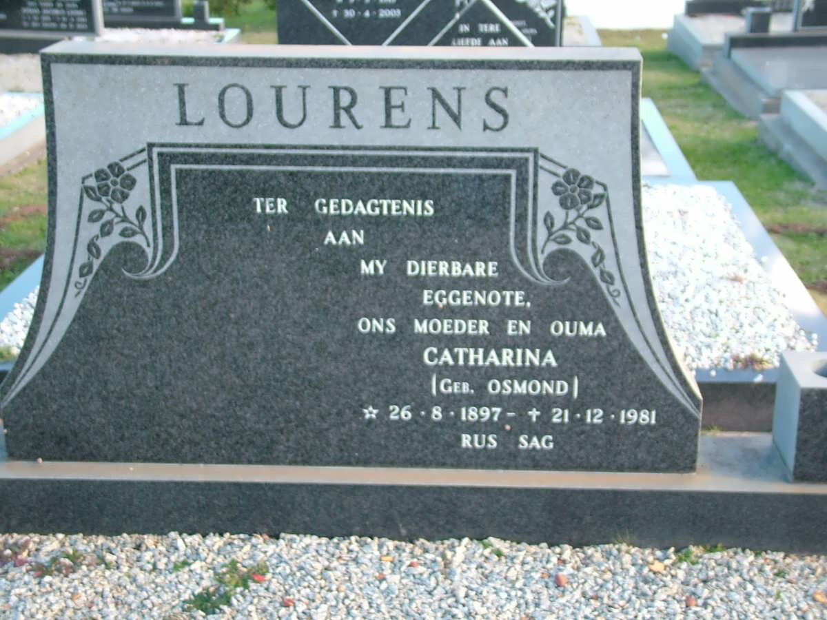 LOURENS Catharina nee OSMOND 1897-1981