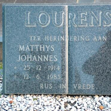 LOURENS Matthys Johannes 1914-1985