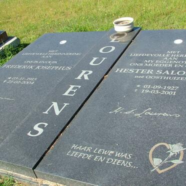 LOURENS Frederik Josephus 1915-2004 &amp; Hester Salomina OOSTHUIZEN 1927-2001