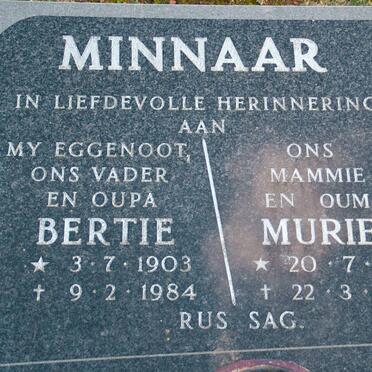 MINNAAR Bertie 1903-1984 &amp; Muriel 1917-2002