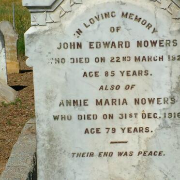 NOWERS Johan Edward -1921 &amp; Annie Maria -1916 :: NOWERS Kathleen Annie 1907-1998