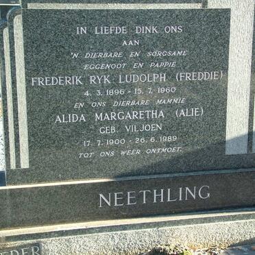 NEETHLING Frederik Ryk Ludolph 1896-1960 &amp; Alida Margaretha VILJOEN 1900-1989