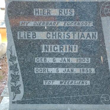 NIGRINI Lieb Christiaan 1903-1955