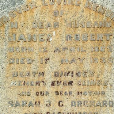 ORCHARD James Robert 1863-1935 &amp; Sarah J.G. BADENHORST 1883-1945