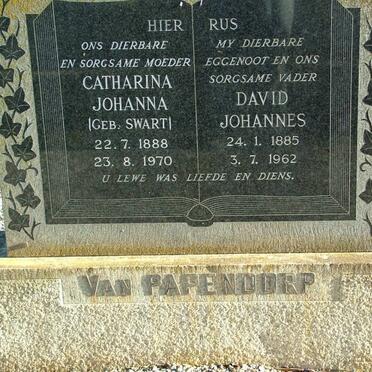 PAPENDORP David Johannes, van 1885-1962 &amp; Catharina Johanna SWART 1888-1970