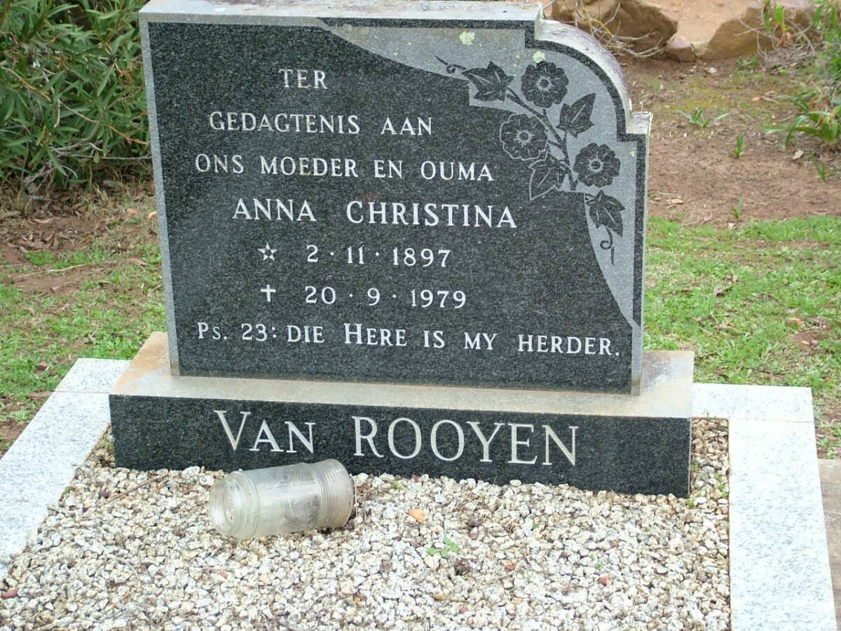 ROOYEN Anna Christina, van 1897-1979