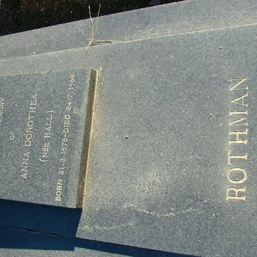 ROTHMAN Anna Dorothea nee HALL 1878-1968